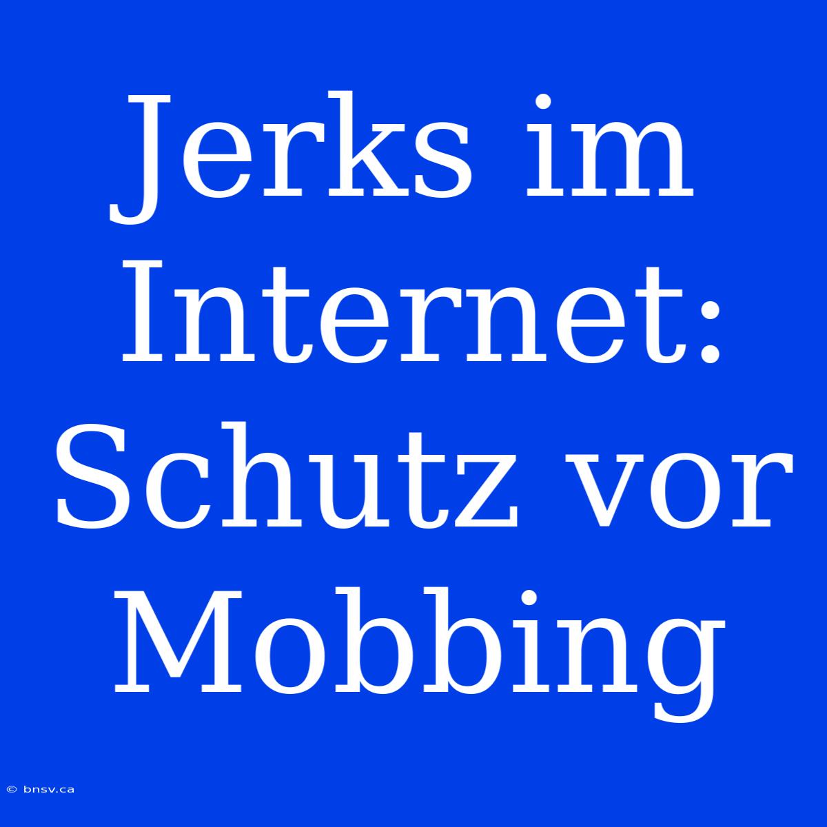 Jerks Im Internet: Schutz Vor Mobbing