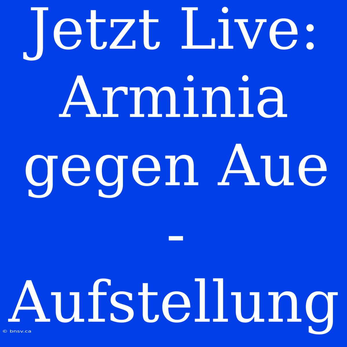 Jetzt Live: Arminia Gegen Aue - Aufstellung