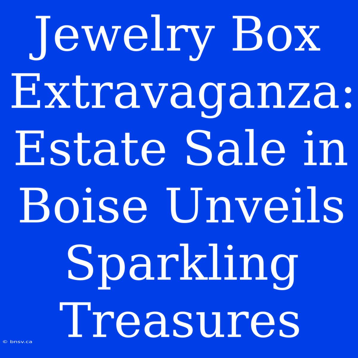 Jewelry Box Extravaganza: Estate Sale In Boise Unveils Sparkling Treasures