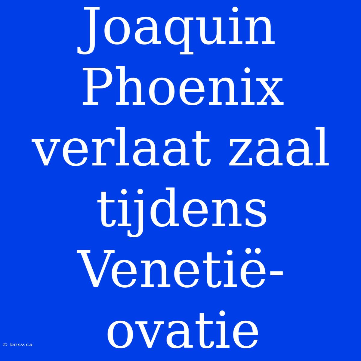 Joaquin Phoenix Verlaat Zaal Tijdens Venetië-ovatie