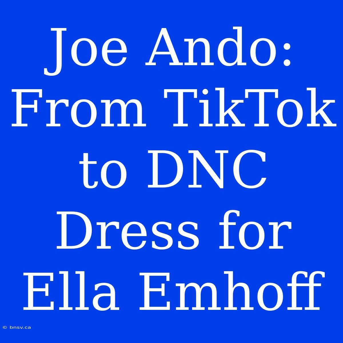 Joe Ando: From TikTok To DNC Dress For Ella Emhoff