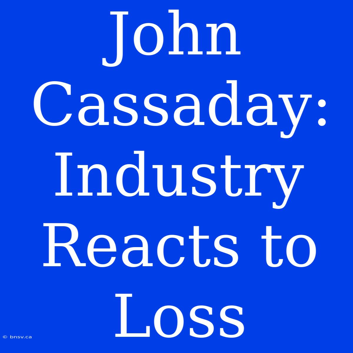 John Cassaday: Industry Reacts To Loss