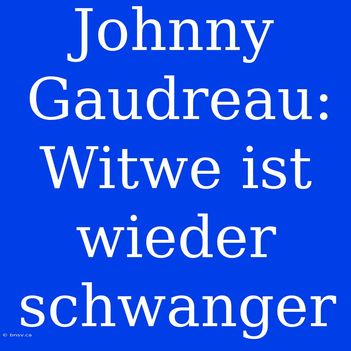 Johnny Gaudreau: Witwe Ist Wieder Schwanger