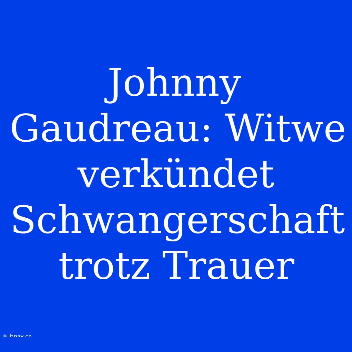 Johnny Gaudreau: Witwe Verkündet Schwangerschaft Trotz Trauer