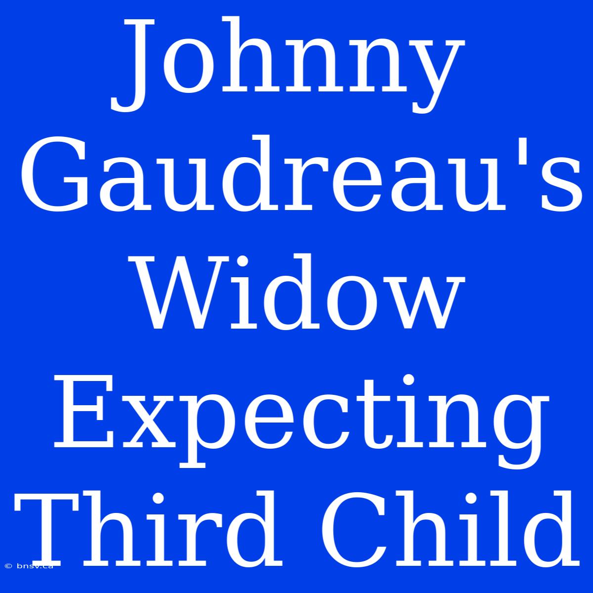 Johnny Gaudreau's Widow Expecting Third Child