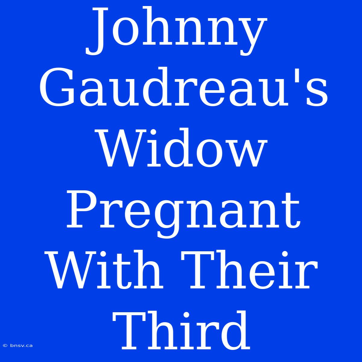 Johnny Gaudreau's Widow Pregnant With Their Third