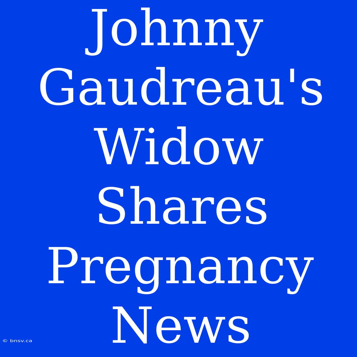 Johnny Gaudreau's Widow Shares Pregnancy News