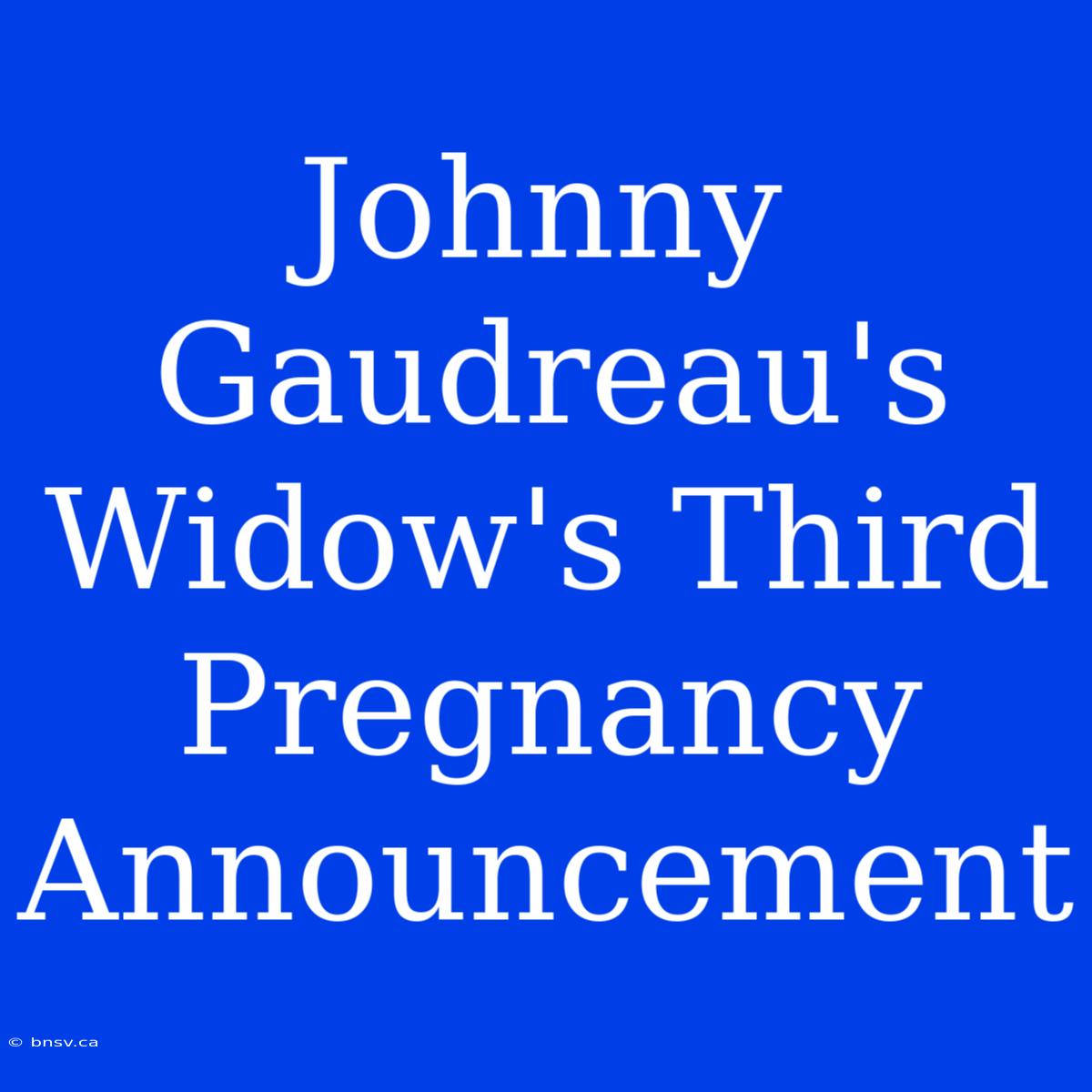 Johnny Gaudreau's Widow's Third Pregnancy Announcement