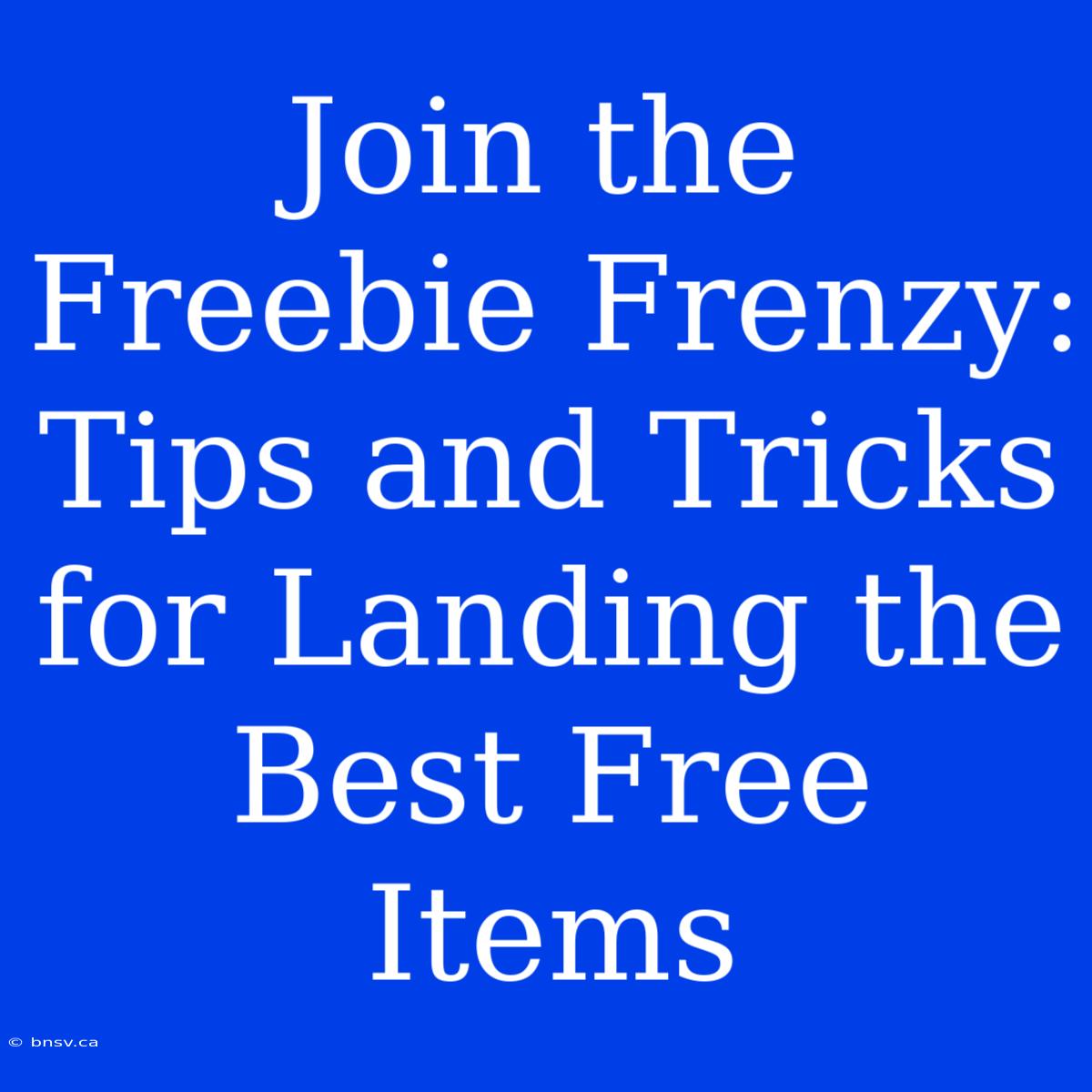 Join The Freebie Frenzy: Tips And Tricks For Landing The Best Free Items