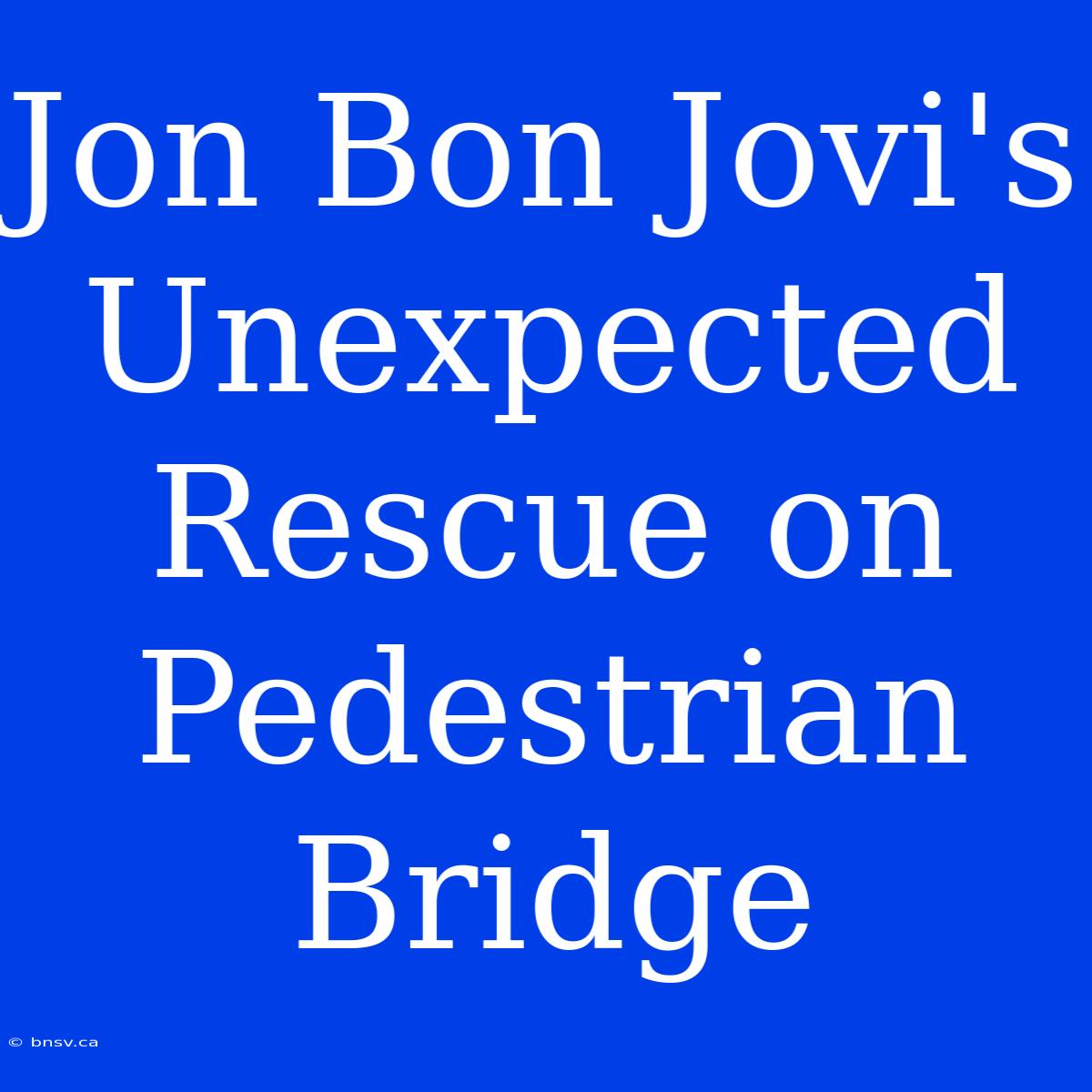 Jon Bon Jovi's Unexpected Rescue On Pedestrian Bridge