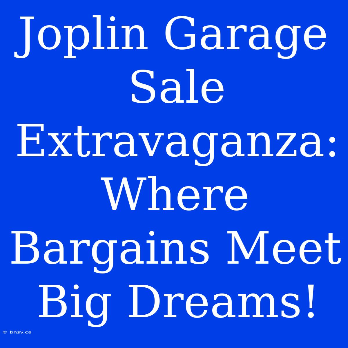 Joplin Garage Sale Extravaganza: Where Bargains Meet Big Dreams!