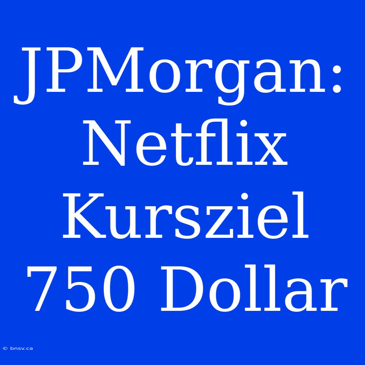 JPMorgan: Netflix Kursziel 750 Dollar