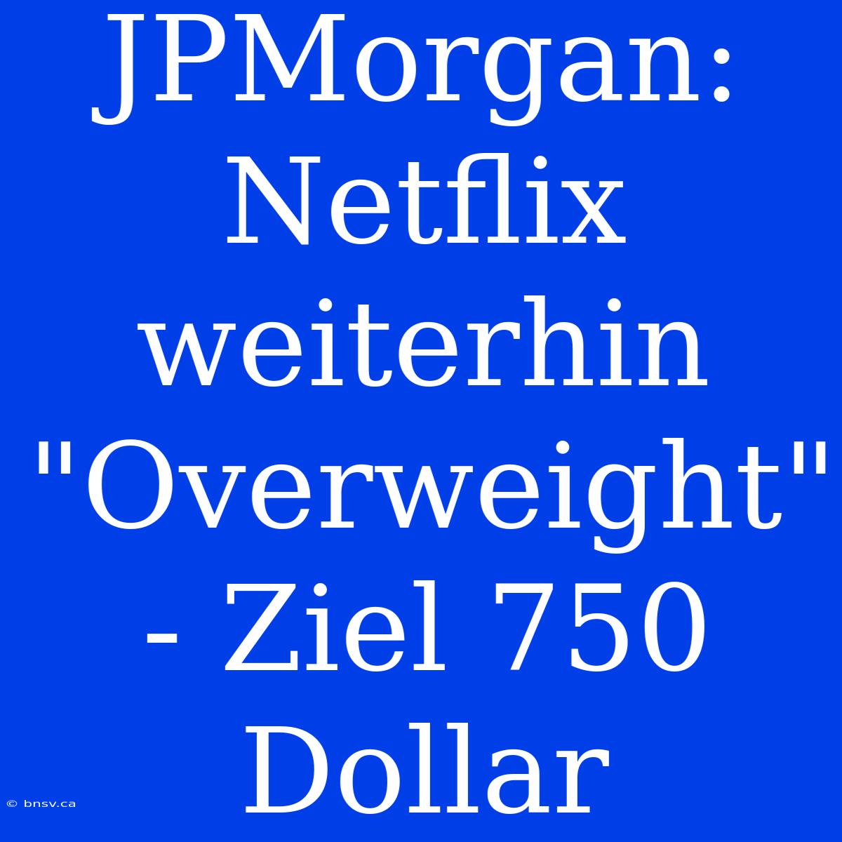 JPMorgan: Netflix Weiterhin 