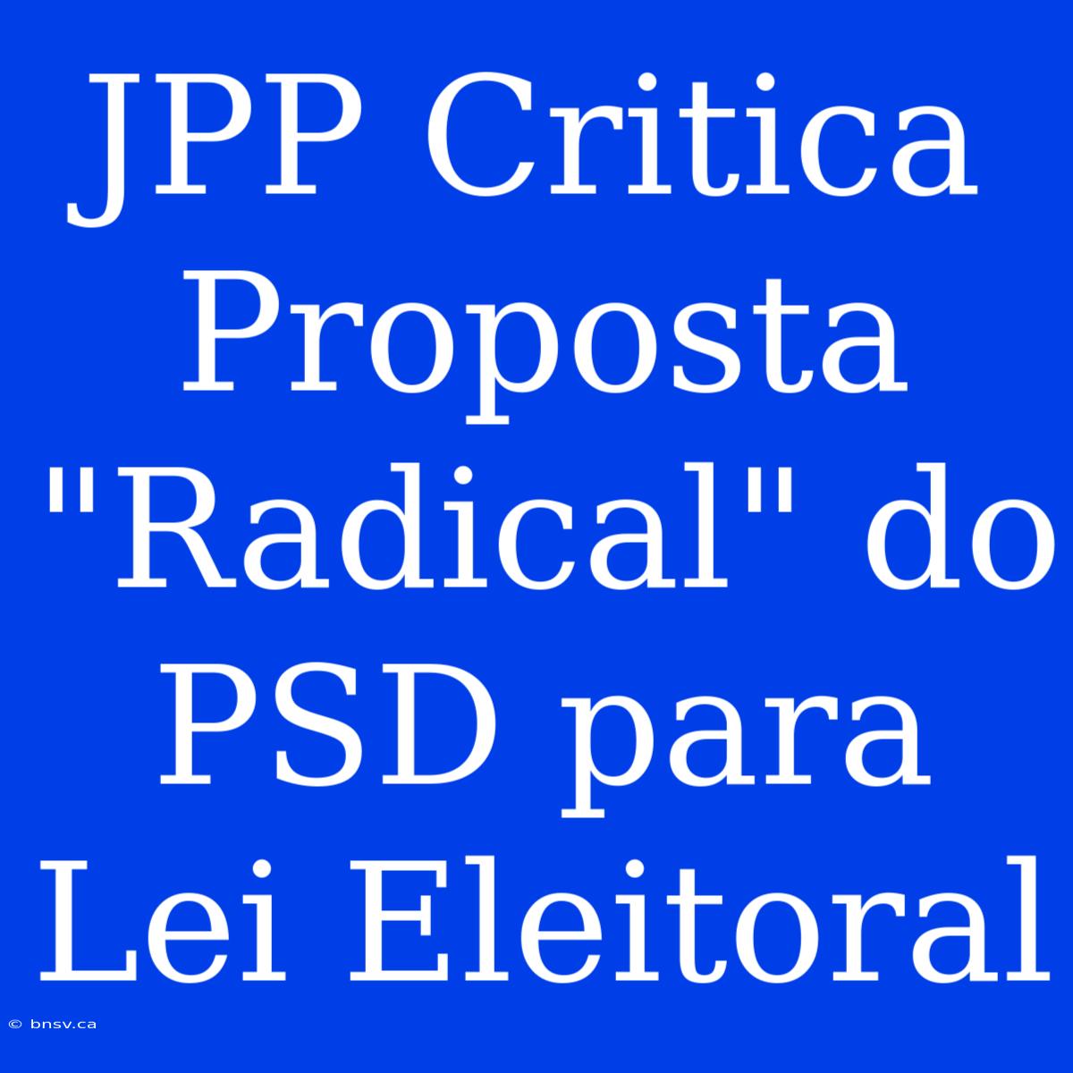 JPP Critica Proposta 