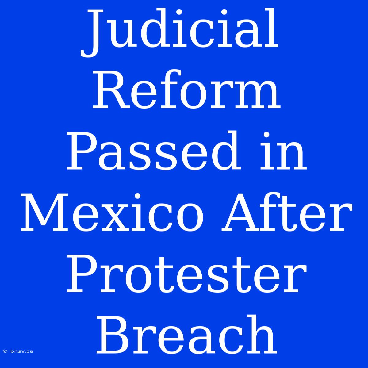 Judicial Reform Passed In Mexico After Protester Breach