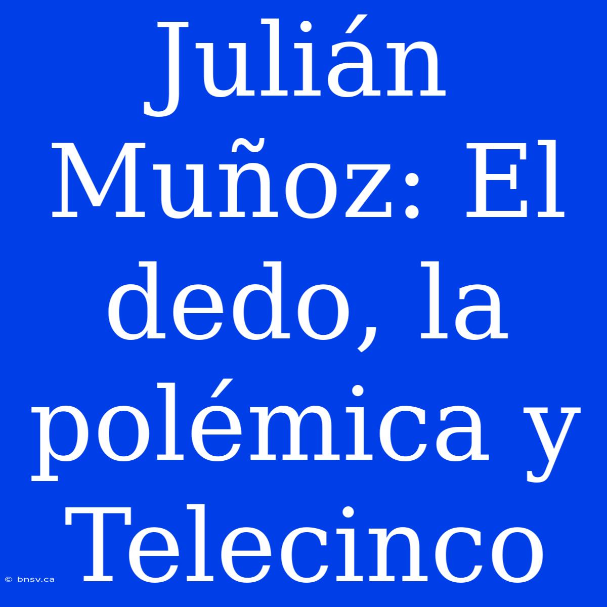 Julián Muñoz: El Dedo, La Polémica Y Telecinco