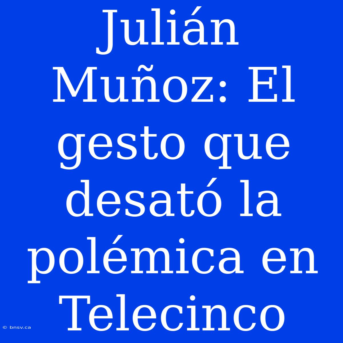 Julián Muñoz: El Gesto Que Desató La Polémica En Telecinco