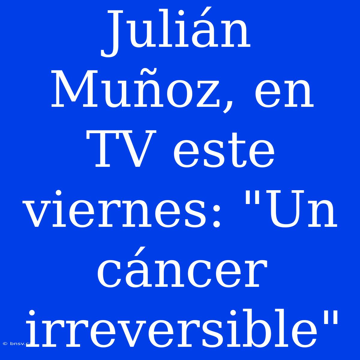 Julián Muñoz, En TV Este Viernes: 