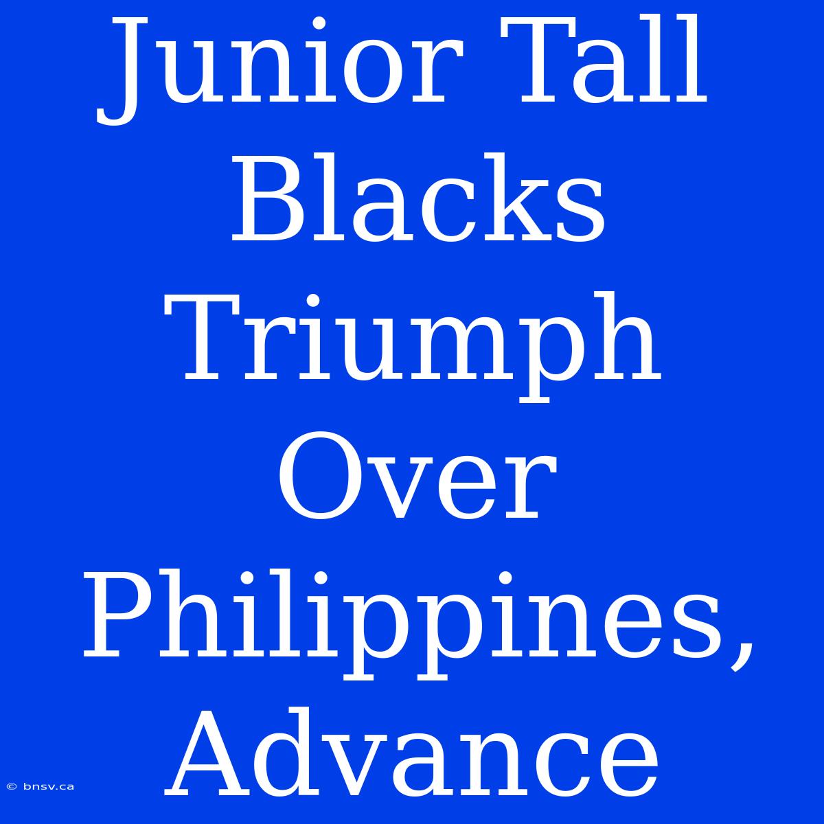 Junior Tall Blacks Triumph Over Philippines, Advance