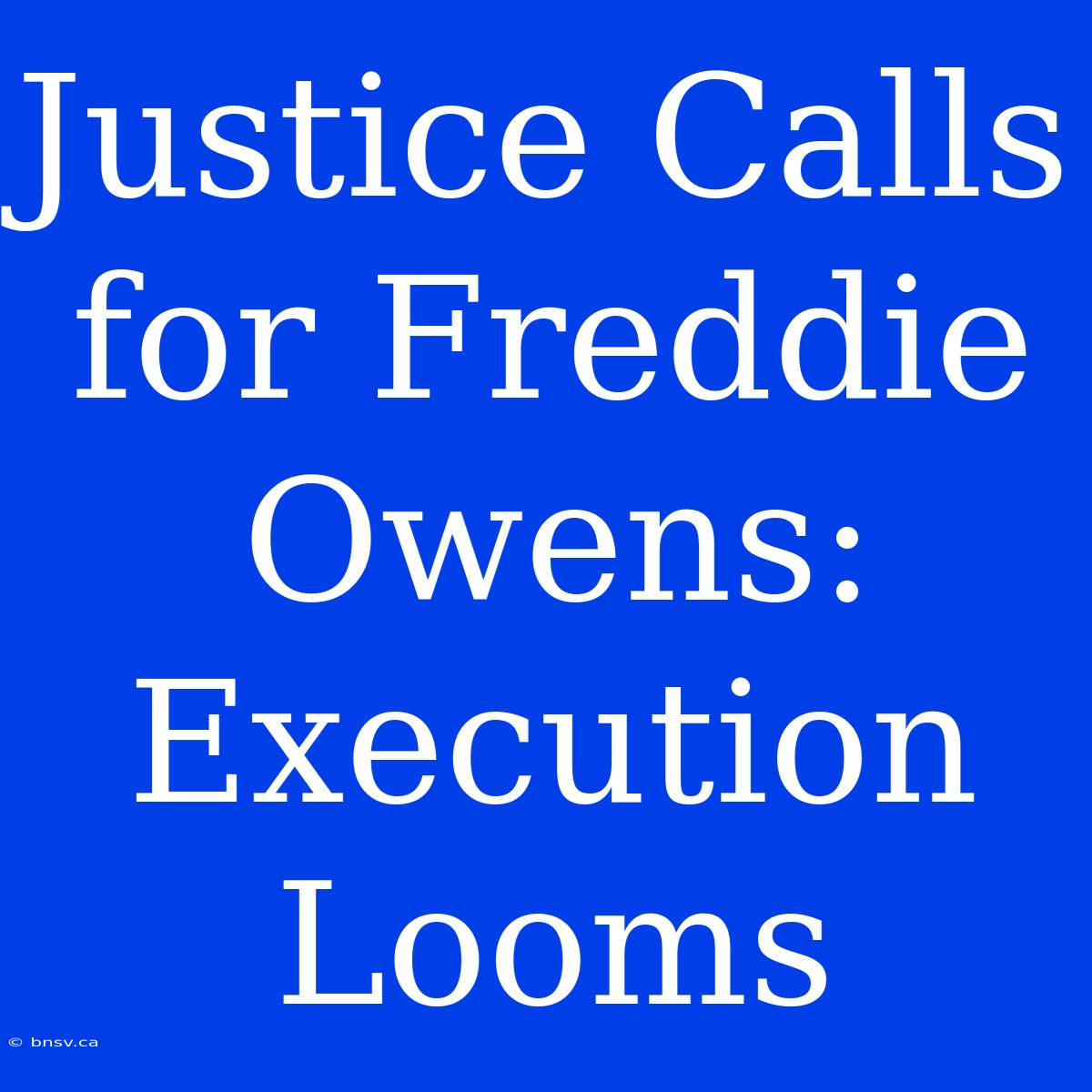 Justice Calls For Freddie Owens: Execution Looms