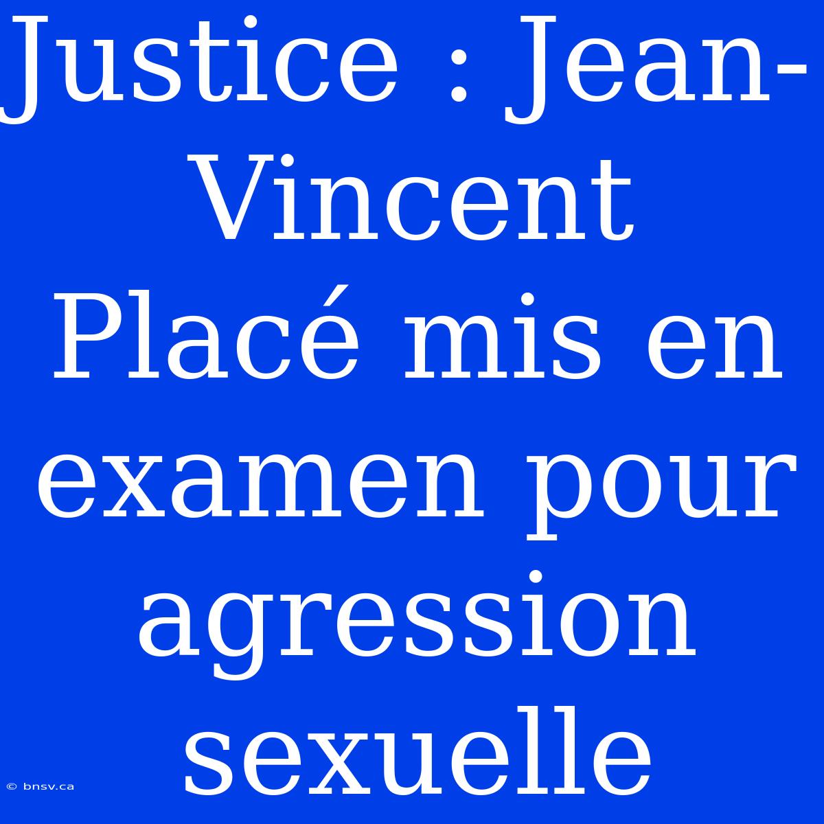 Justice : Jean-Vincent Placé Mis En Examen Pour Agression Sexuelle