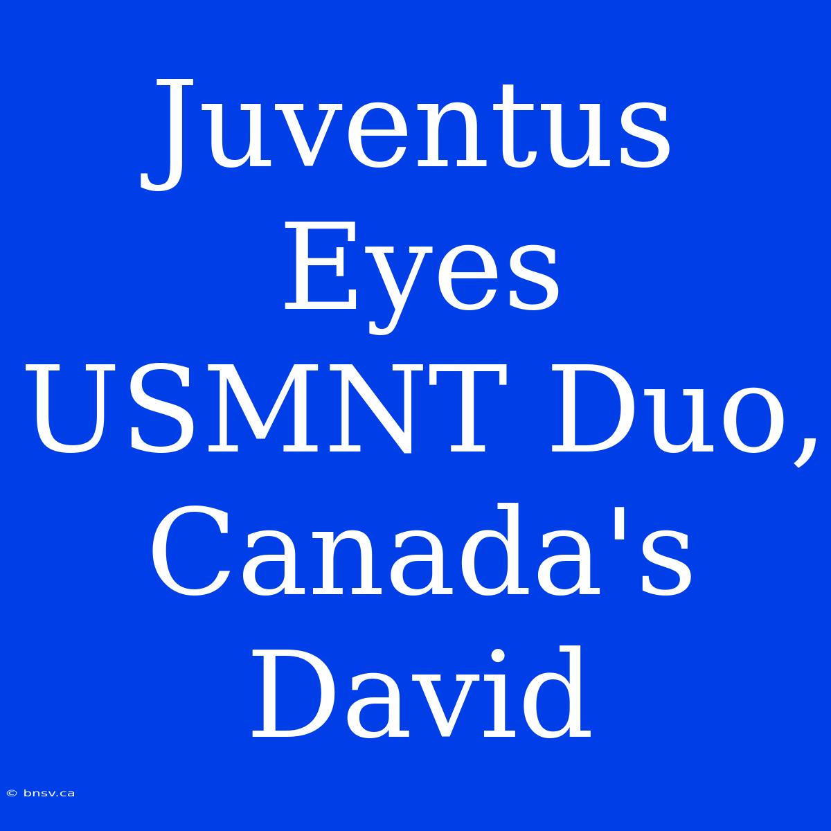 Juventus Eyes USMNT Duo, Canada's David