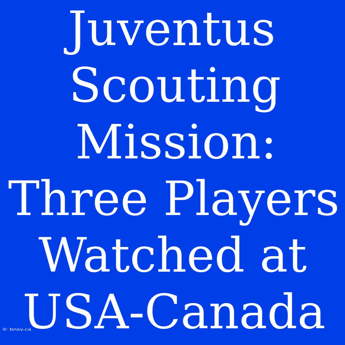 Juventus Scouting Mission: Three Players Watched At USA-Canada