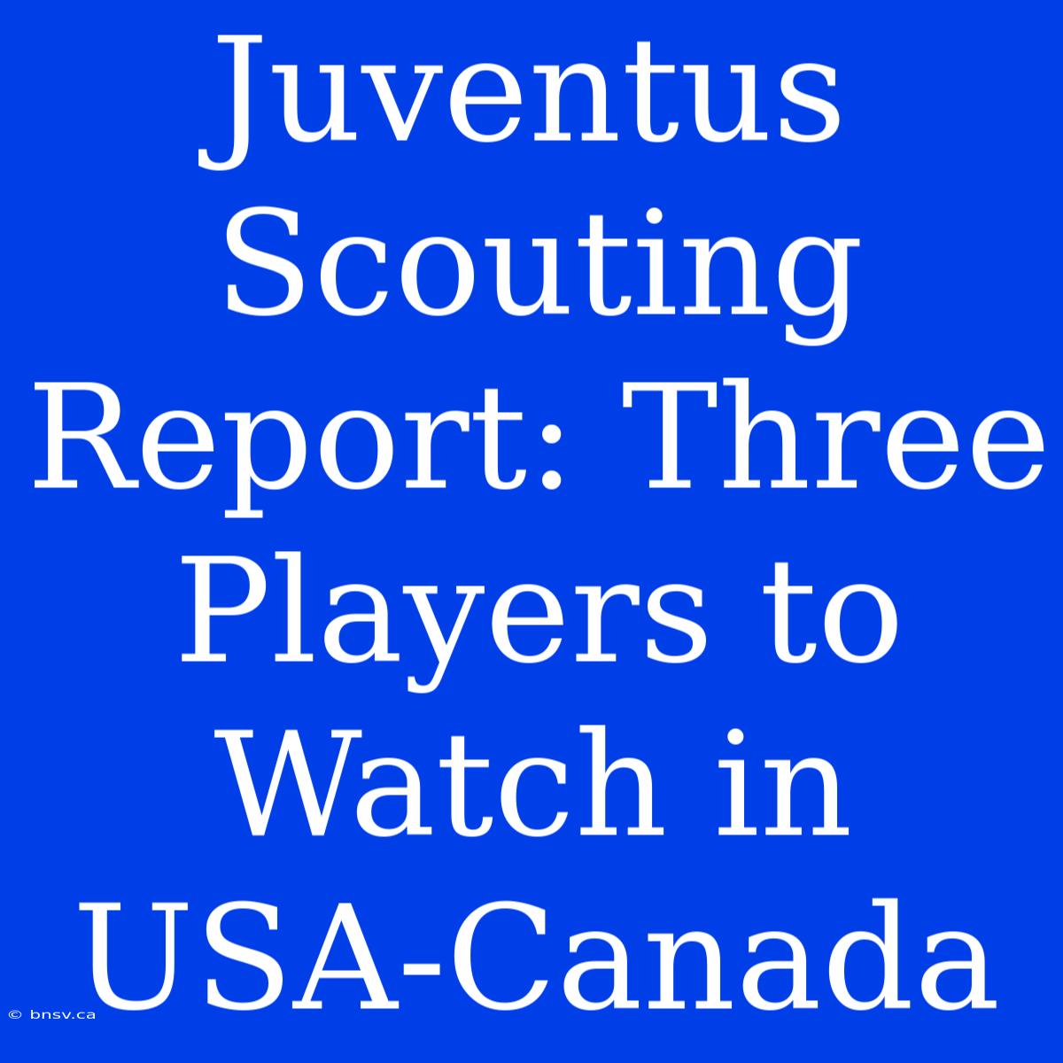 Juventus Scouting Report: Three Players To Watch In USA-Canada