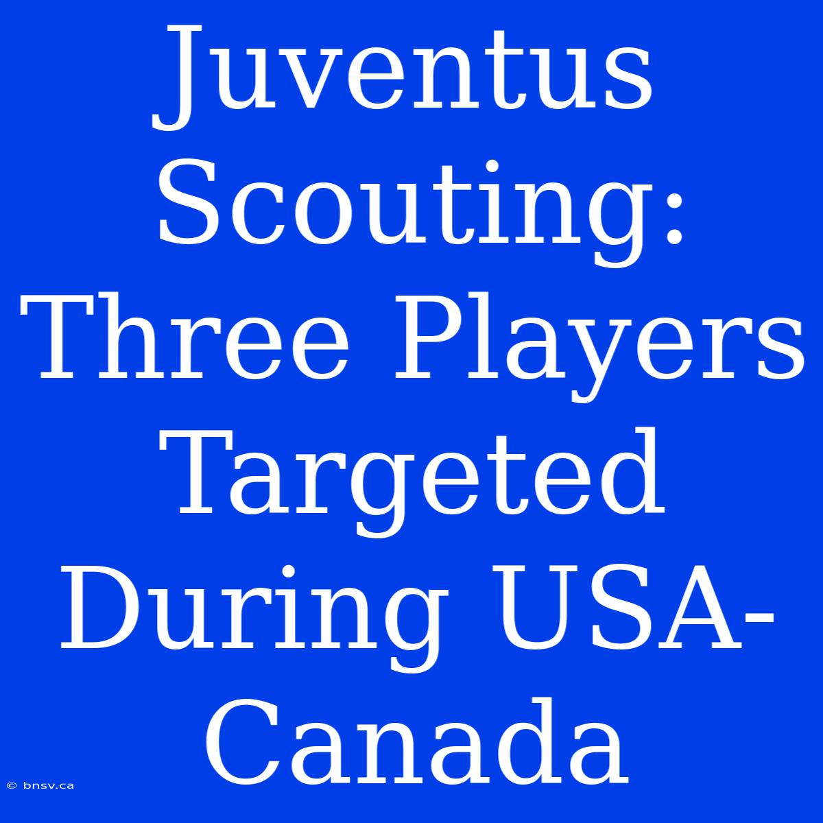 Juventus Scouting: Three Players Targeted During USA-Canada