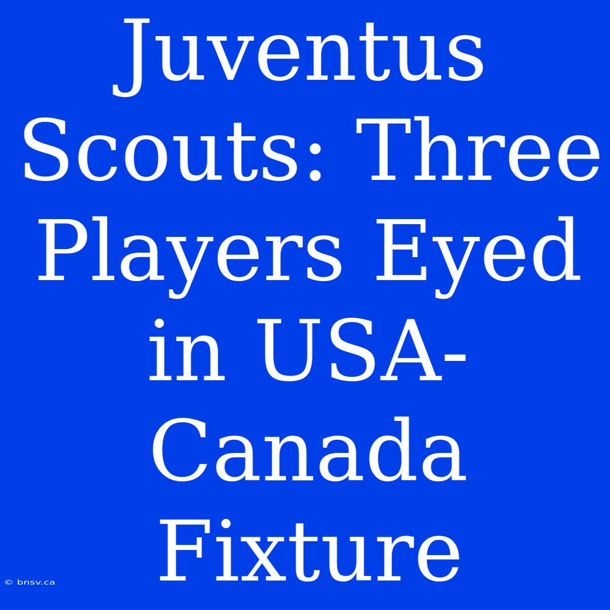 Juventus Scouts: Three Players Eyed In USA-Canada Fixture