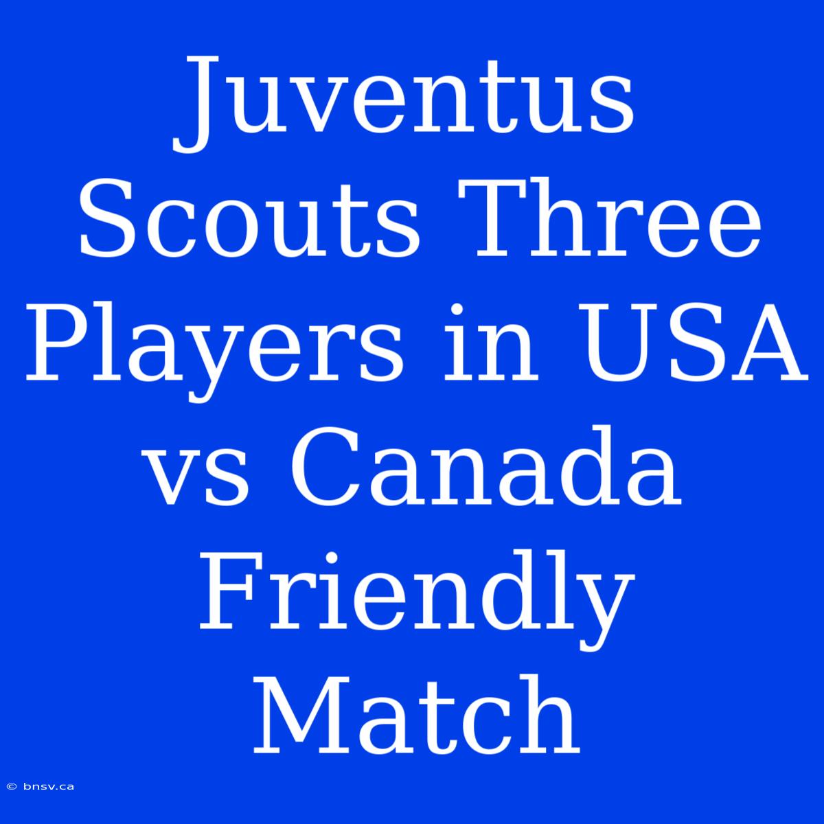 Juventus Scouts Three Players In USA Vs Canada Friendly Match