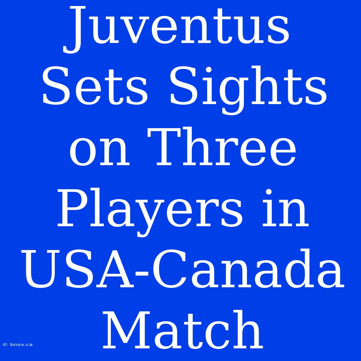 Juventus Sets Sights On Three Players In USA-Canada Match