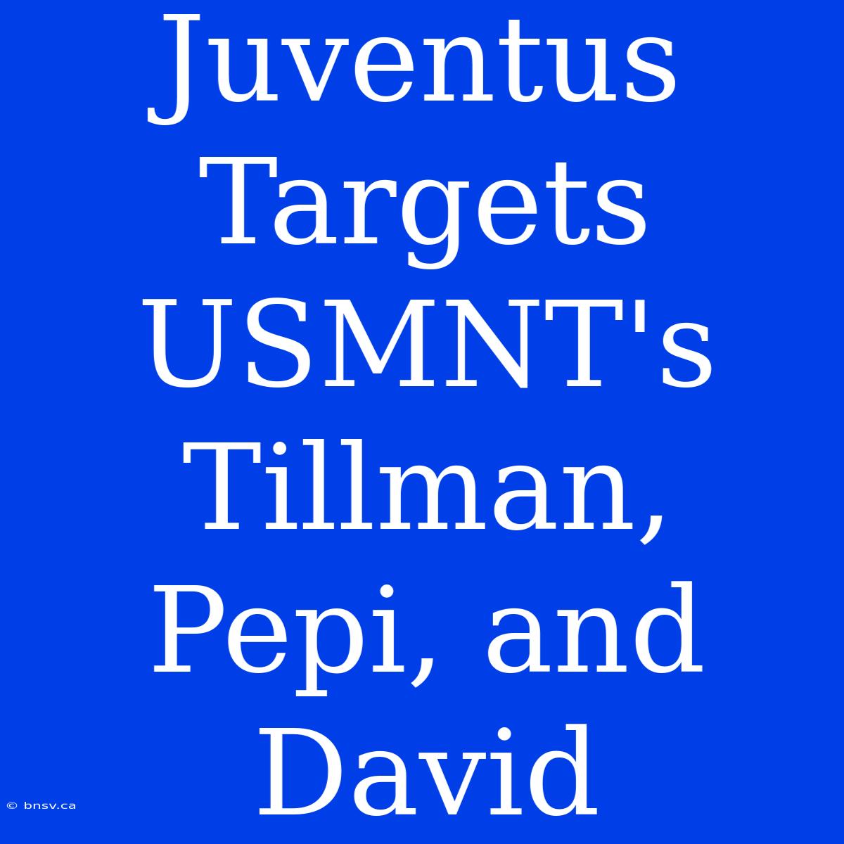 Juventus Targets USMNT's Tillman, Pepi, And David