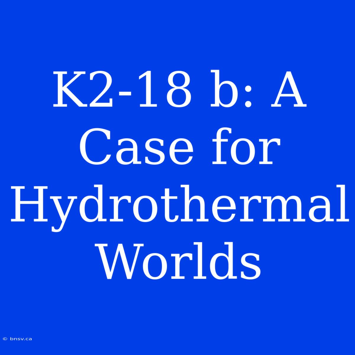 K2-18 B: A Case For Hydrothermal Worlds