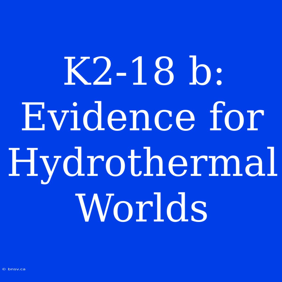 K2-18 B: Evidence For Hydrothermal Worlds