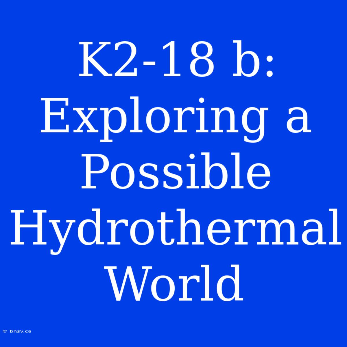 K2-18 B: Exploring A Possible Hydrothermal World