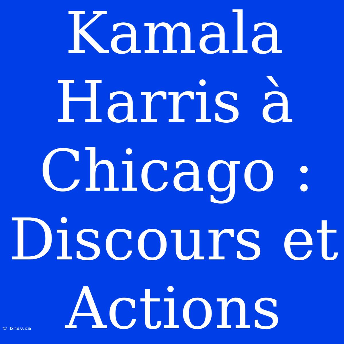 Kamala Harris À Chicago :  Discours Et Actions