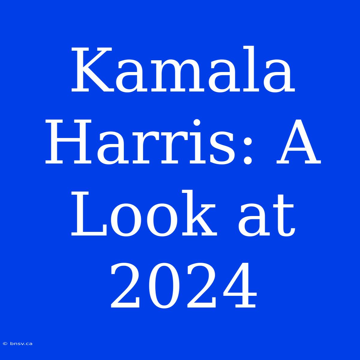 Kamala Harris: A Look At 2024