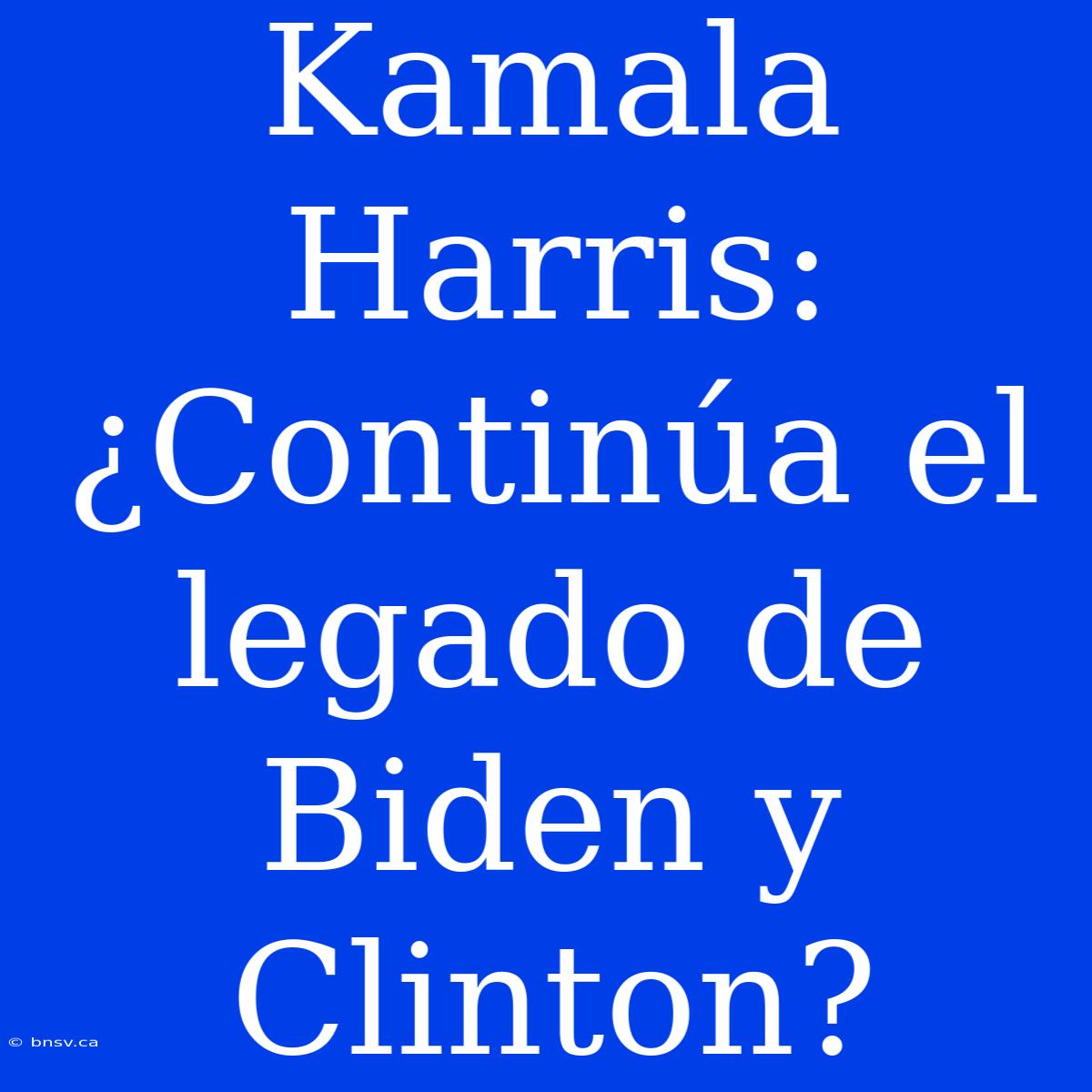 Kamala Harris: ¿Continúa El Legado De Biden Y Clinton?