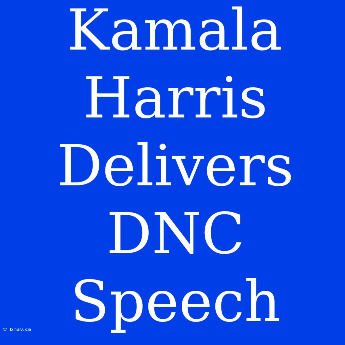 Kamala Harris Delivers DNC Speech