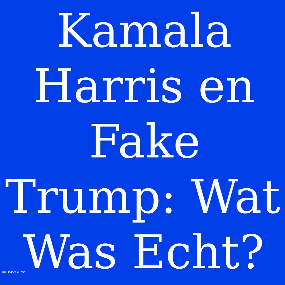 Kamala Harris En Fake Trump: Wat Was Echt?