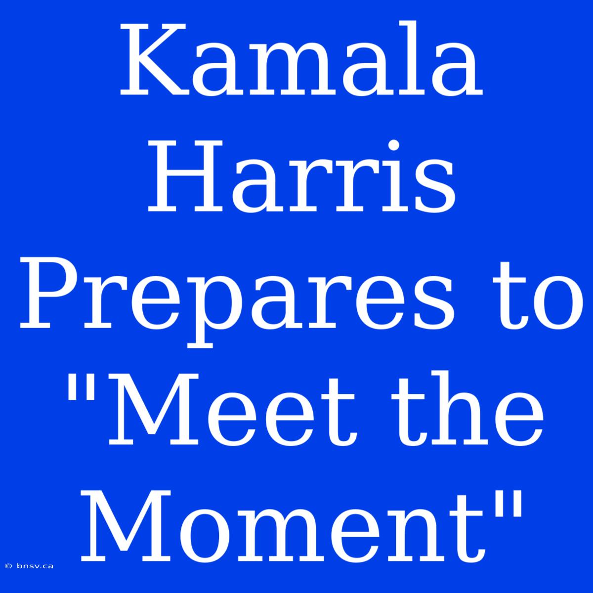 Kamala Harris Prepares To 