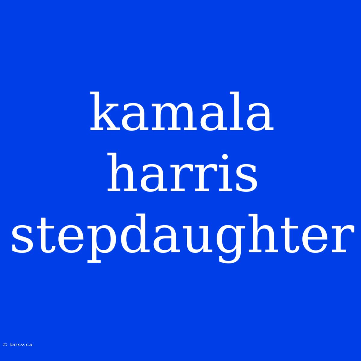 Kamala Harris Stepdaughter