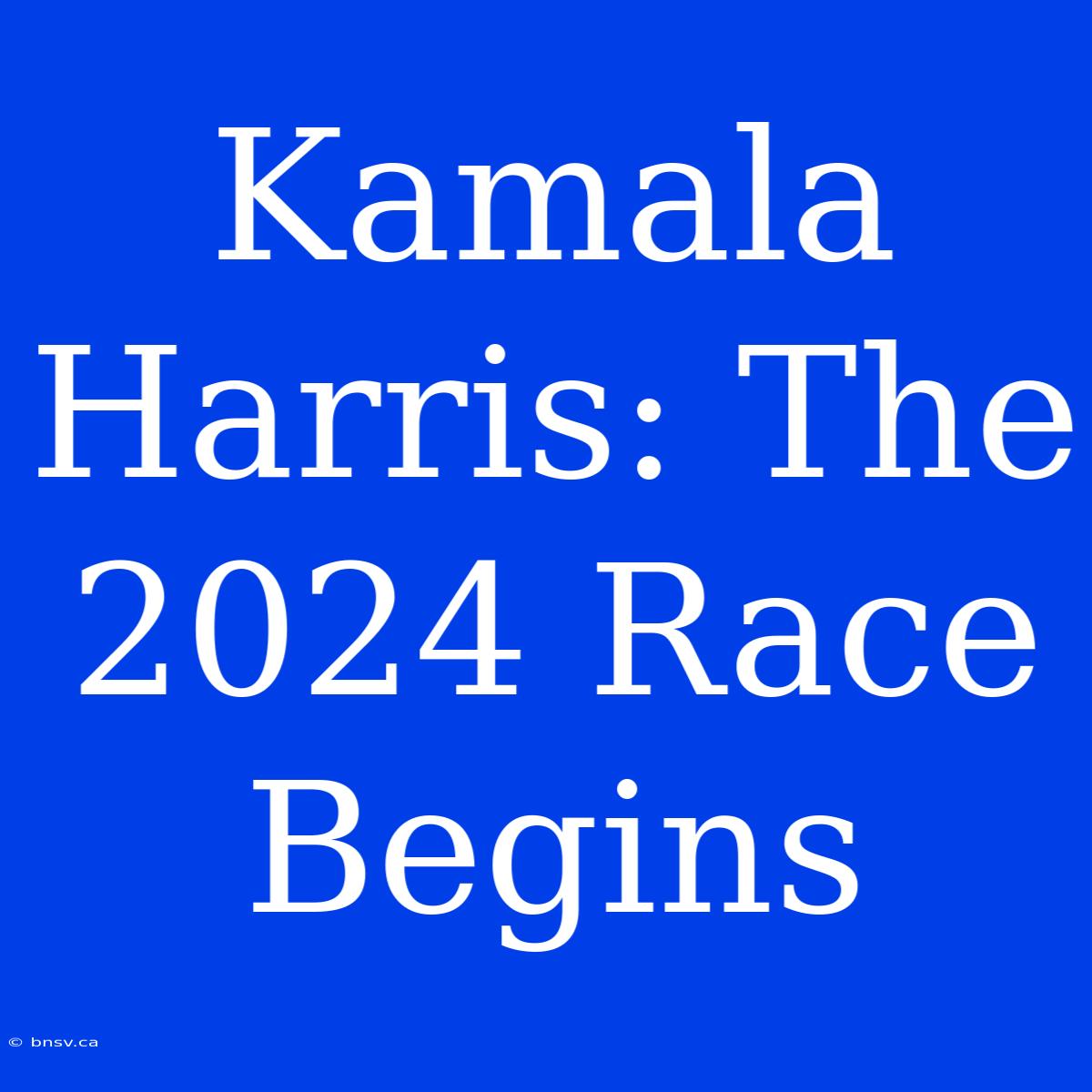 Kamala Harris: The 2024 Race Begins