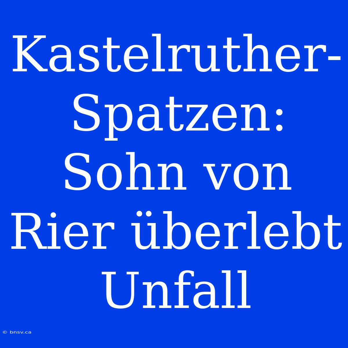 Kastelruther-Spatzen: Sohn Von Rier Überlebt Unfall