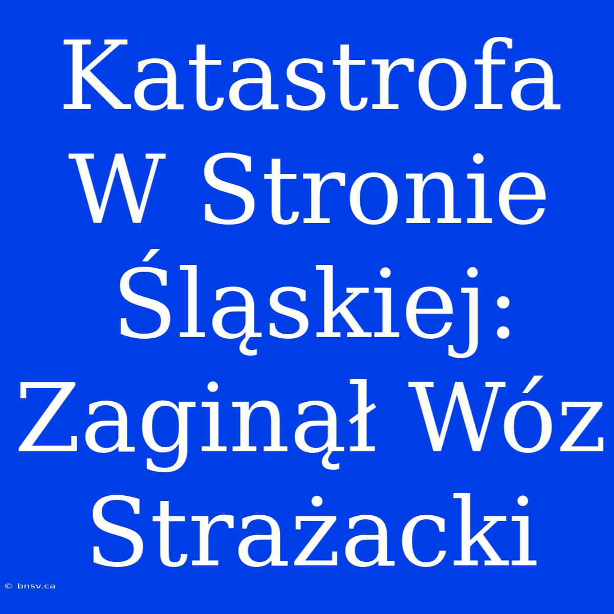 Katastrofa W Stronie Śląskiej: Zaginął Wóz Strażacki