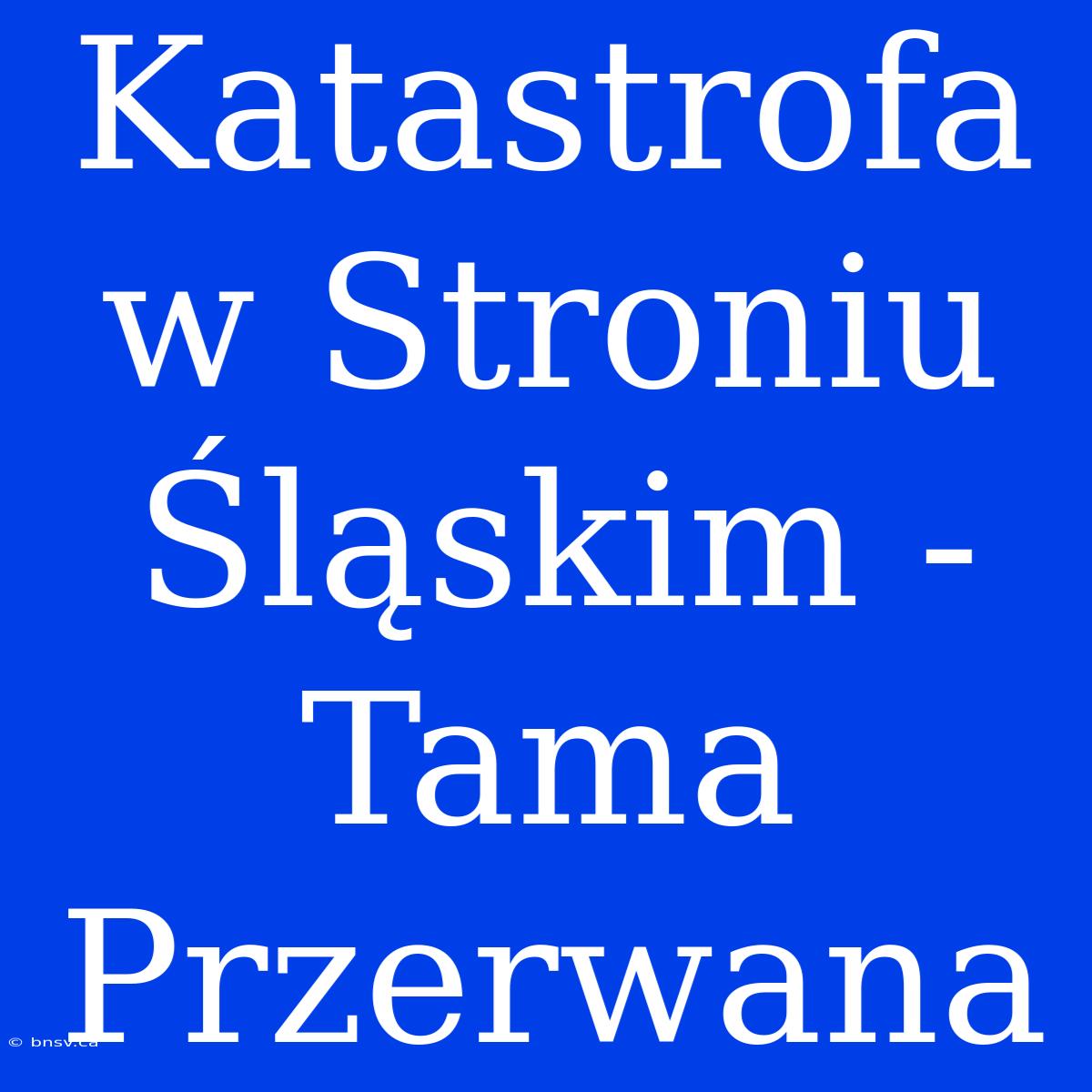 Katastrofa W Stroniu Śląskim - Tama Przerwana