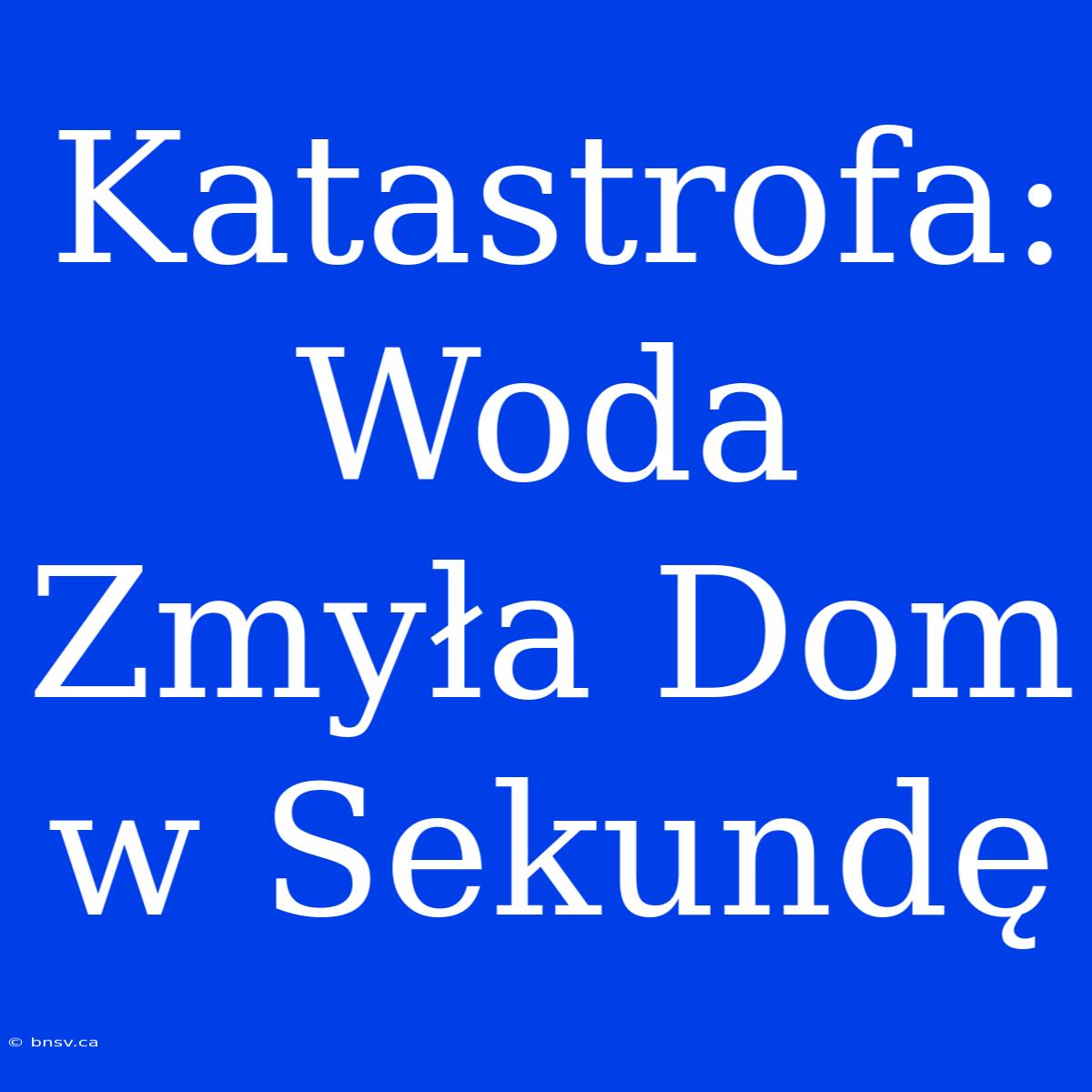 Katastrofa: Woda Zmyła Dom W Sekundę