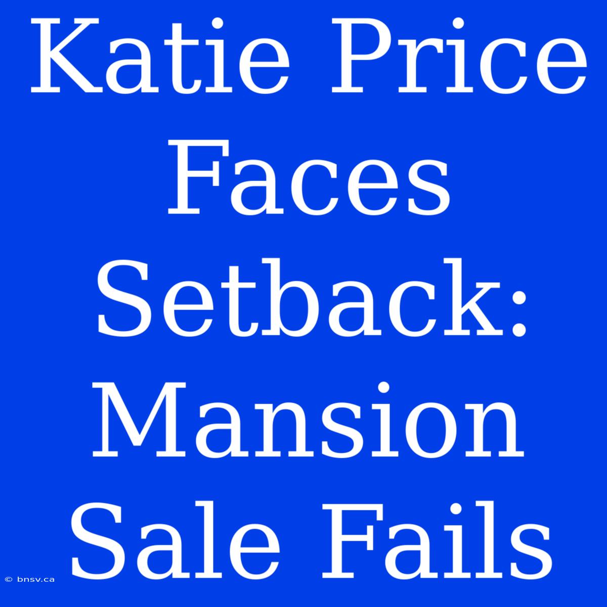 Katie Price Faces Setback: Mansion Sale Fails