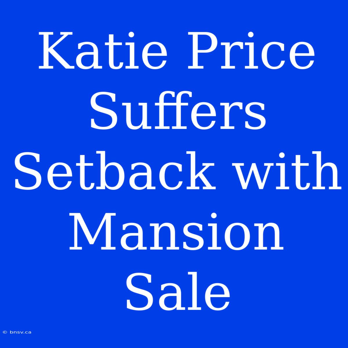 Katie Price Suffers Setback With Mansion Sale